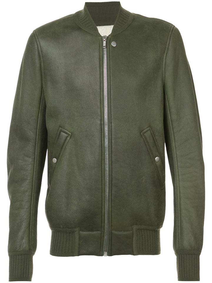 Rick Owens - Classic Bomber Jacket - Men - Ram Leather - 48, Green, Ram Leather