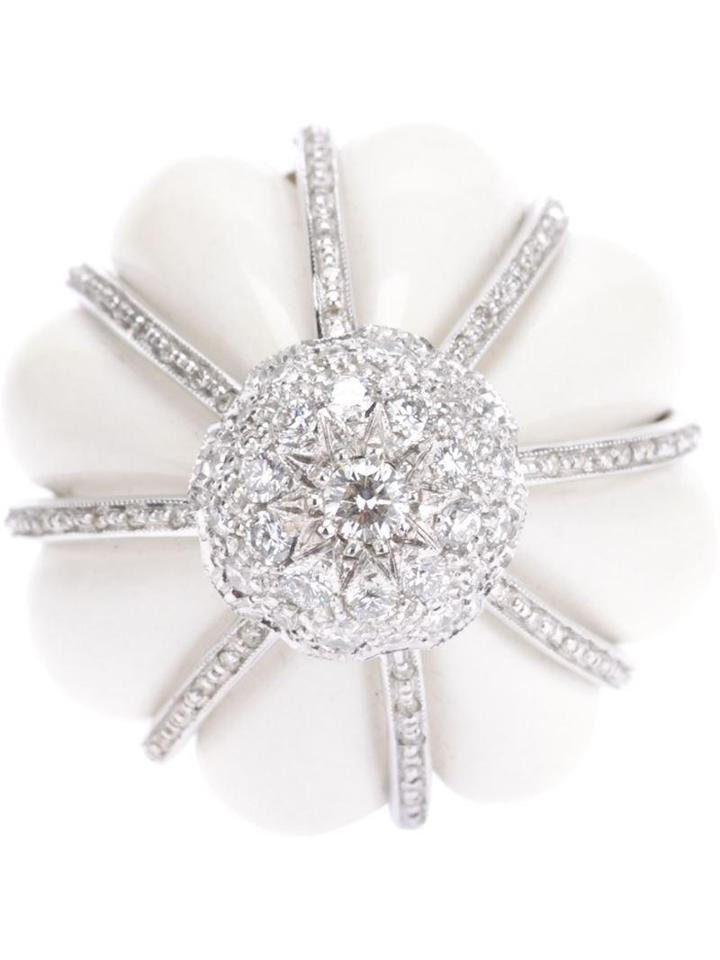 Francesco Demaria 18kt White Gold And Diamond Flower Ring