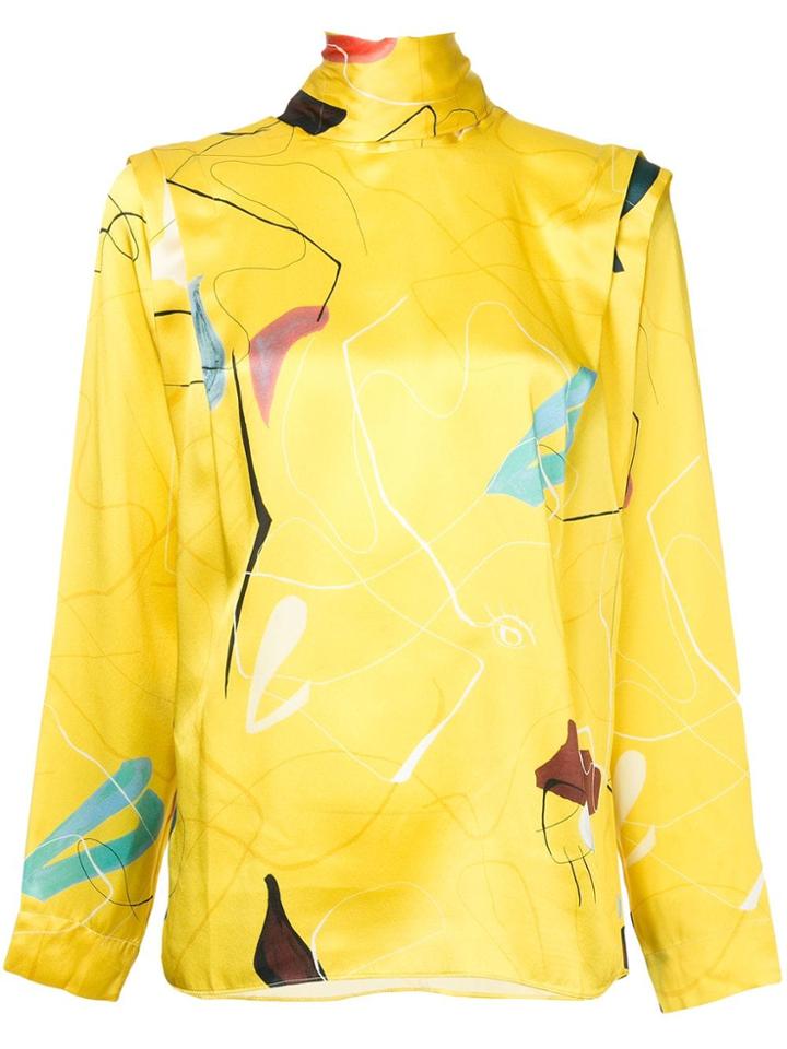 Roksanda Printed Tie Neck Blouse - Yellow