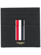 Thom Browne Stripe Detail Card Wallet - Black