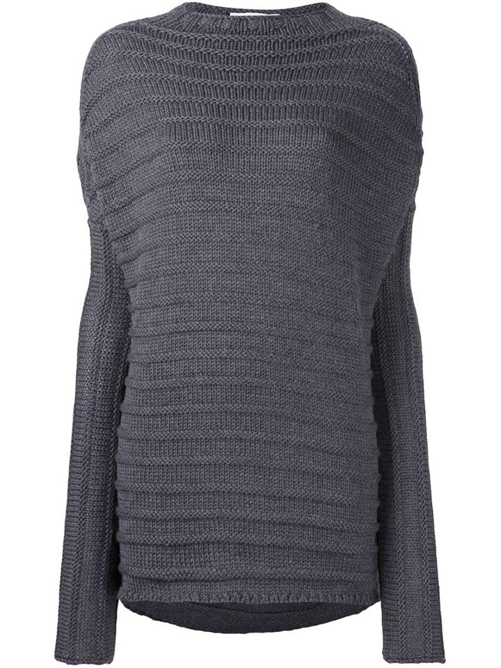 Io Ivana Omazic Ribbed Knit Jumper, Women's, Size: 42, Grey, Merino