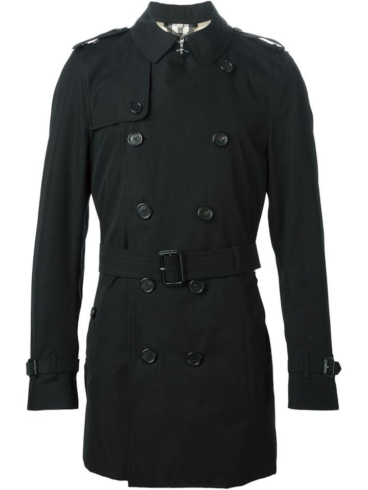 Burberry 'kensington' Trench Coat, Men's, Size: 50, Black, Cotton/viscose
