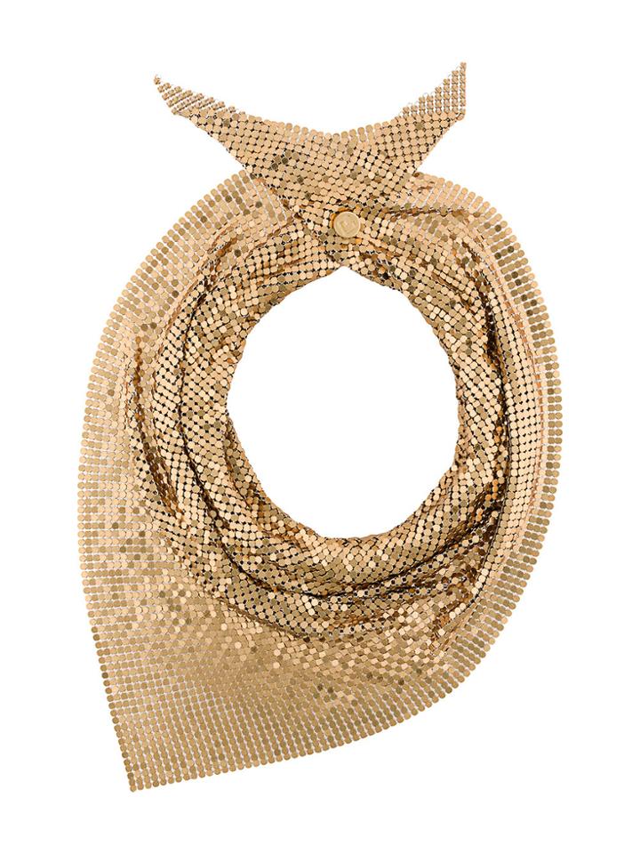 Paco Rabanne Asymmetric Ruched Necklace - Metallic