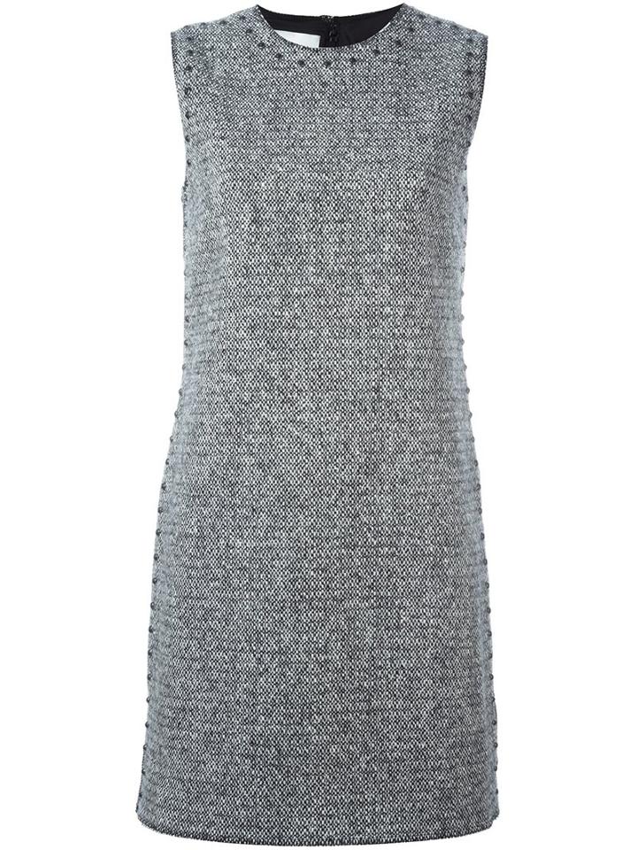 Valentino 'rockstud Rolling Noir' Accent Mini Dress, Women's, Size: 40, Black, Silk/wool