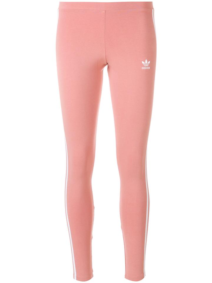 Adidas Logo Stripe Leggings - Pink & Purple