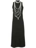 Boutique Moschino Pearl Detail Maxi Dress - Black
