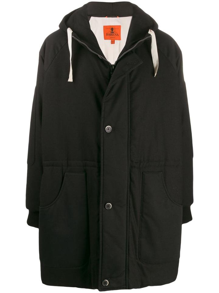 Barena Hooded Parka Coat - Black