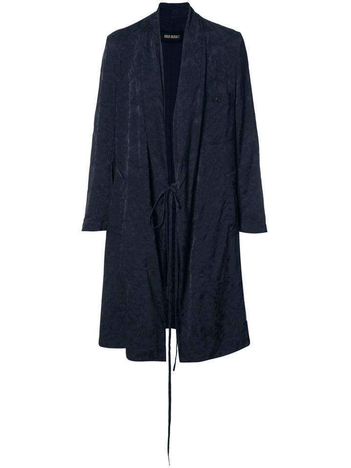 Uma Wang Floral Jacquard Coat, Size: Large, Blue, Cupro/viscose/wool