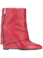 The Seller Foldover Flap Boots - Red