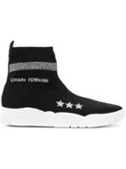 Chiara Ferragni Logo Sock Sneakers - Black
