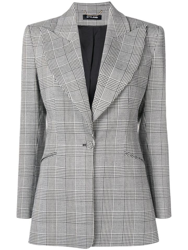 Styland Herringbone Blazer - Black