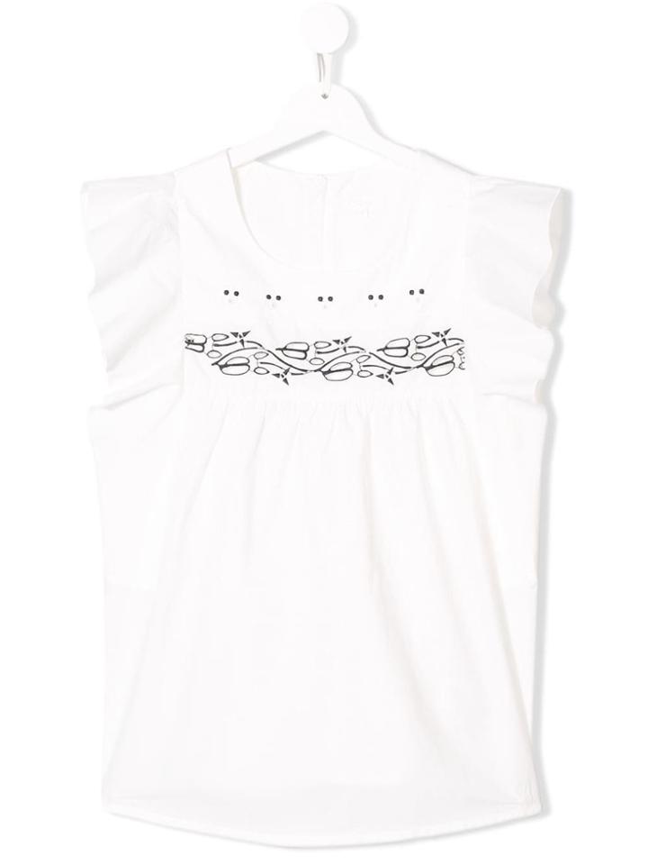 Chloé Kids Teen Embroidered Blouse - White