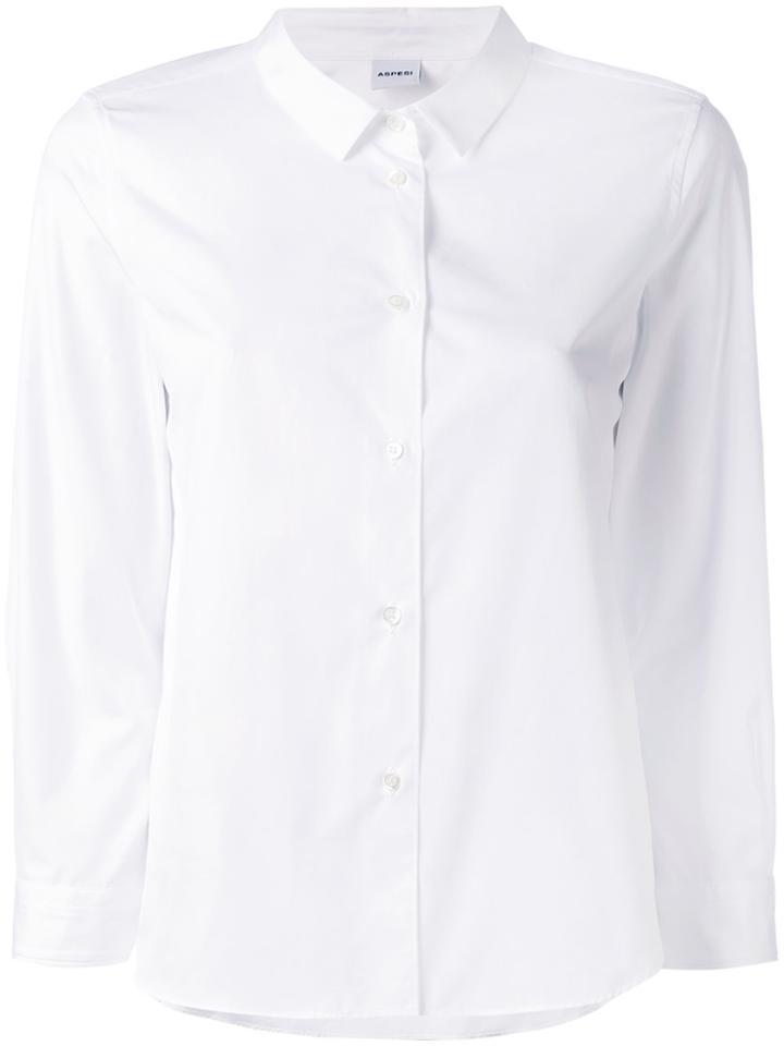 Aspesi Cropped Sleeve Shirt - White