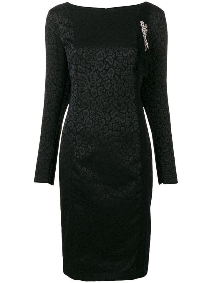 Cavalli Class Longsleeved Animal Print Dress - Black