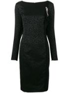 Cavalli Class Longsleeved Animal Print Dress - Black