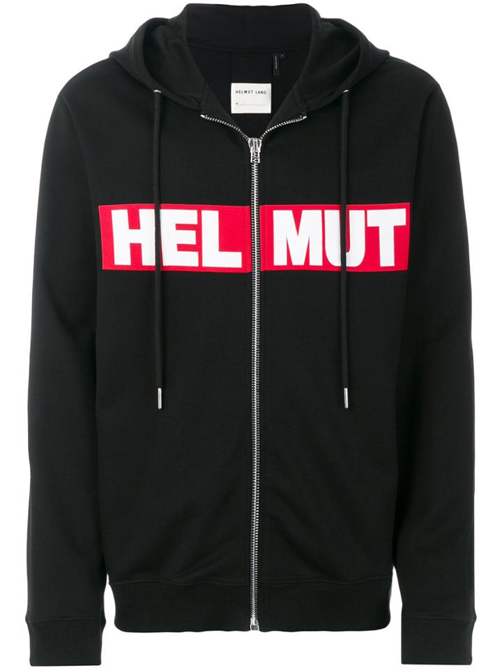 Helmut Lang Logo Print Hoodie - Black