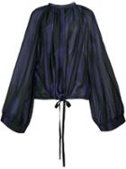 Ann Demeulemeester Pleated Blouse, Women's, Size: 38, Black, Cotton/silk