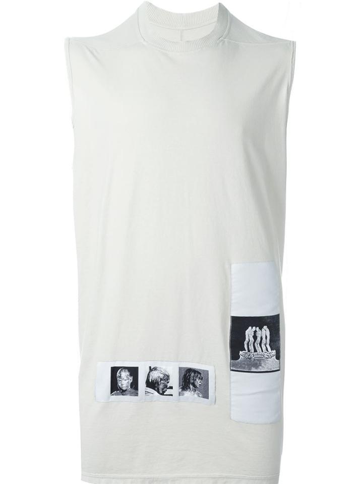 Rick Owens Drkshdw Patch Detail Tank Top, Men's, Nude/neutrals, Cotton