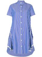 Sacai Striped Poplin Shirt Dress - Blue