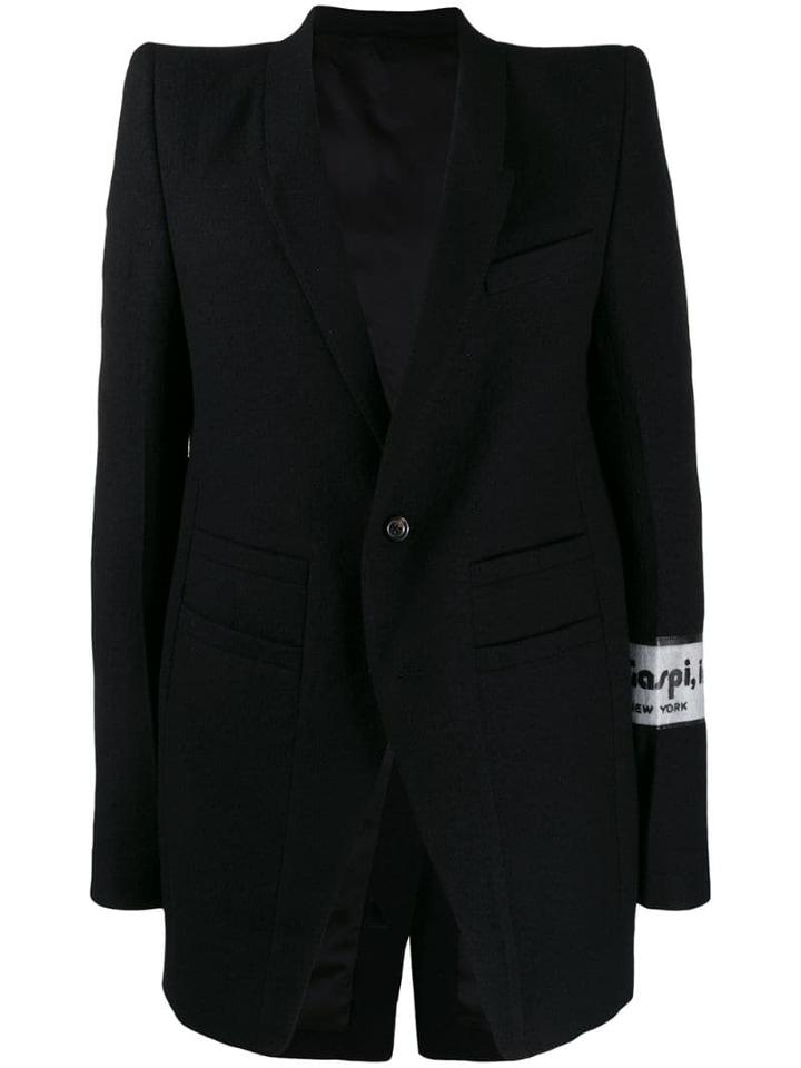 Rick Owens Patch Detail Blazer - Black