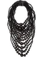 Monies Tiered Round Bead Necklace, Women's, Black