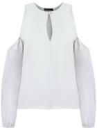 Talie Nk - Cold Shoulder Blouse - Women - Acetate/viscose - 38, Grey, Acetate/viscose