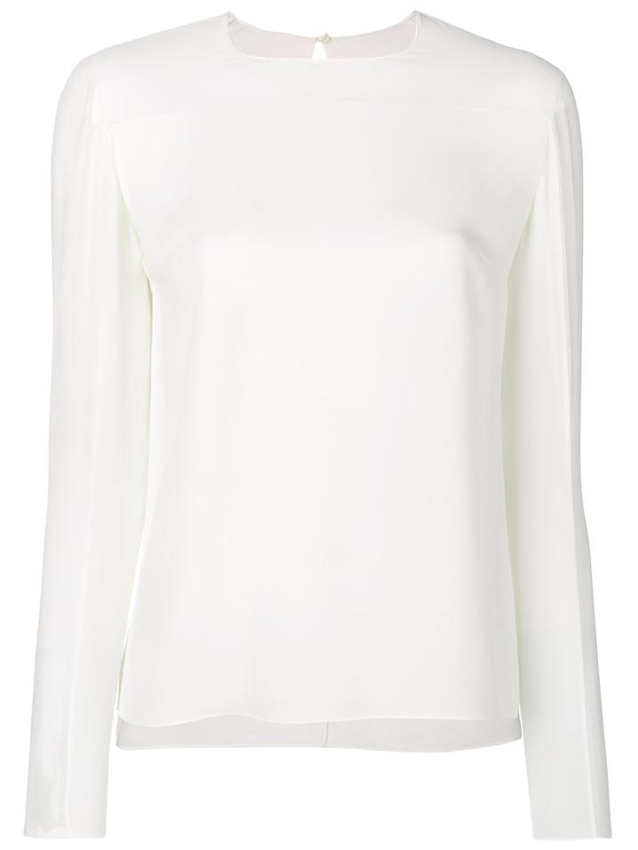 Tom Ford - Sheer Panel Blouse - Women - Silk - 38, White, Silk