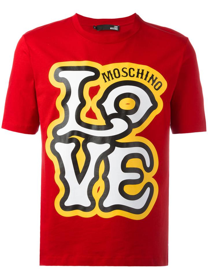 Love Moschino 'love' T-shirt, Men's, Size: Medium, Red, Cotton