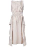 Fendi Striped Dress, Women's, Size: 42, White, Silk/cotton