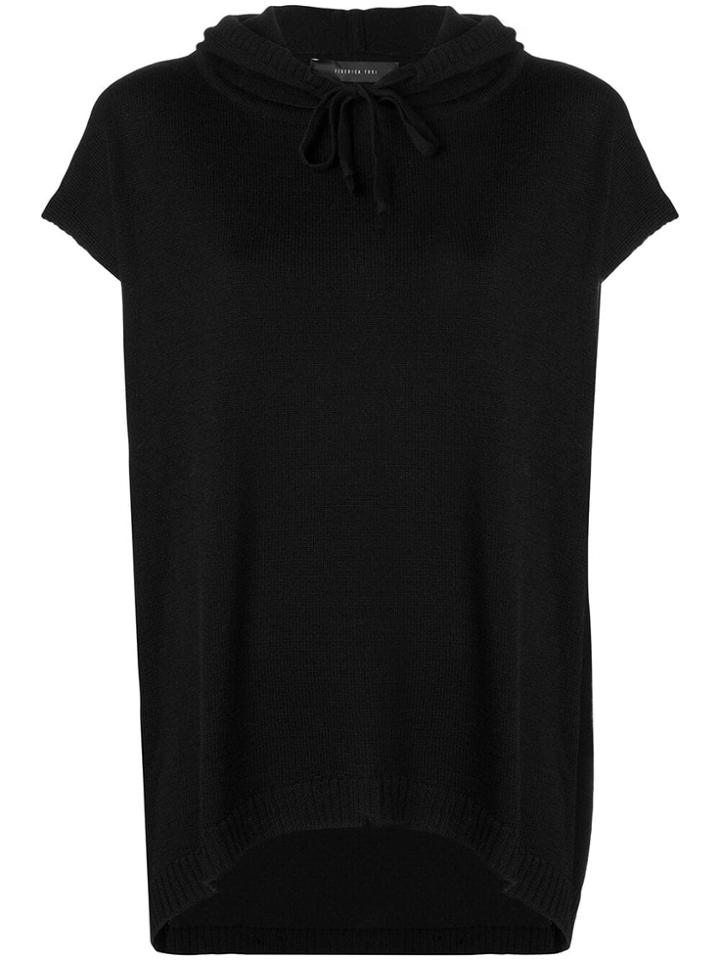 Federica Tosi Deconstructed Hooded Sweater - Black