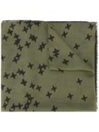 Dsquared2 Bundled Star Print Scarf, Men's, Green, Modal/cashmere