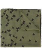 Dsquared2 Bundled Star Print Scarf, Men's, Green, Modal/cashmere