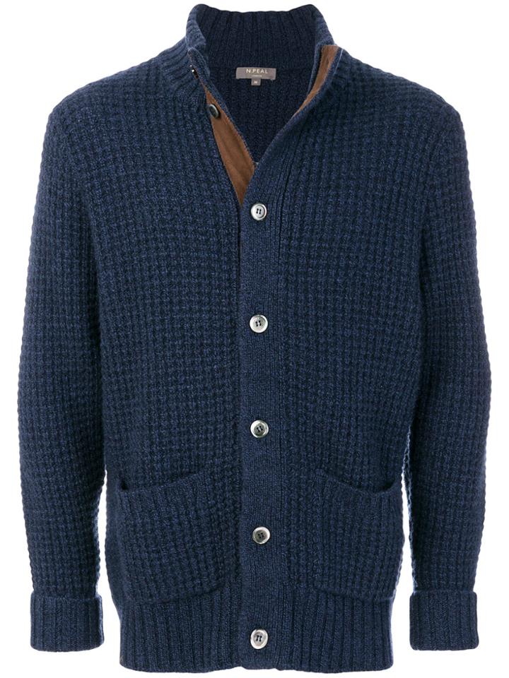 N.peal Chunky Waffle Jacket - Blue