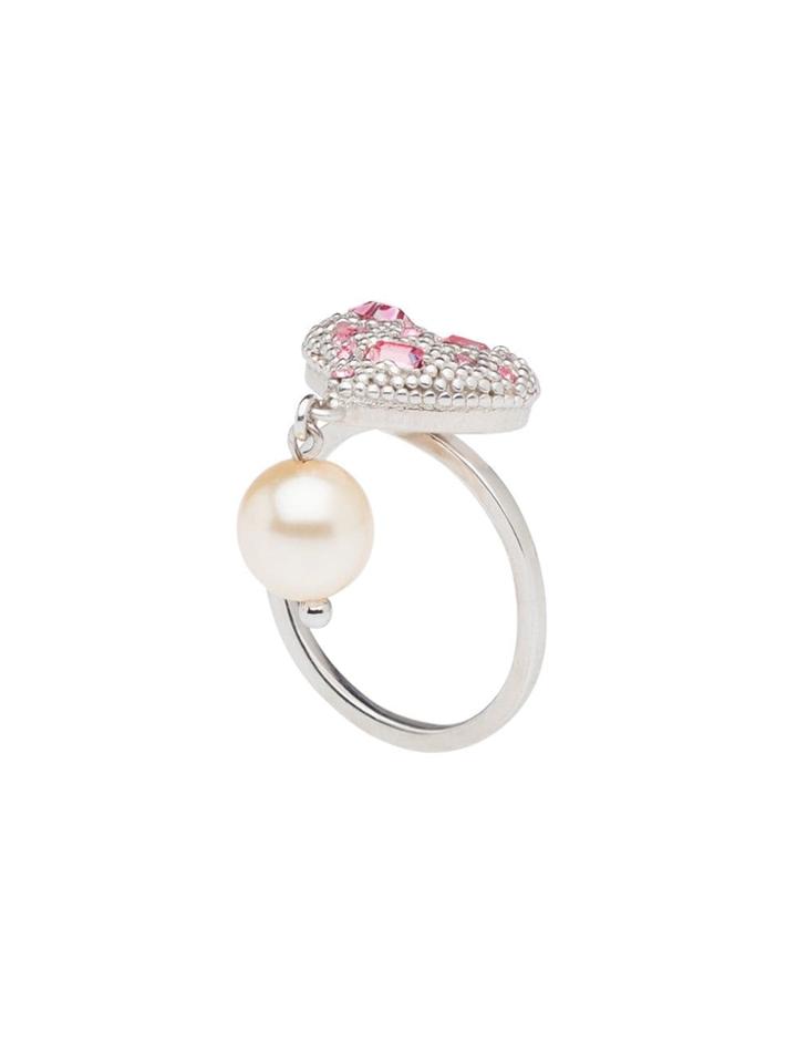 Miu Miu Heart Detail Ring - Metallic