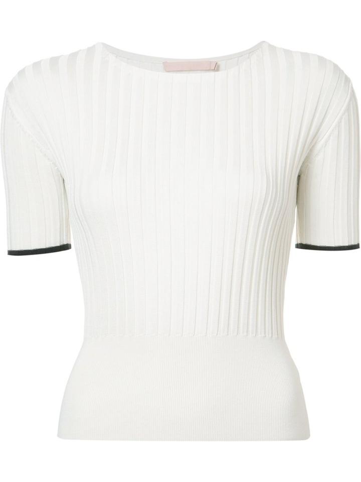Brock Collection - Ribbed Detail Knitted Top - Women - Silk - M, White, Silk