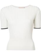 Brock Collection - Ribbed Detail Knitted Top - Women - Silk - M, White, Silk