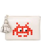 Anya Hindmarch 'space Invaders' Clutch, Women's, White