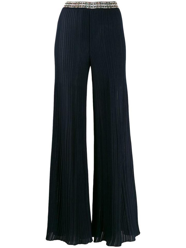 Missoni Knitted Waistband Trousers - Blue