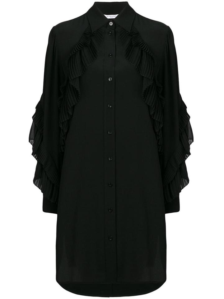 Givenchy Long Sleeve Button-down Dress - Black