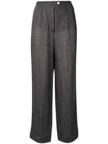 Krizia Pre-owned 1970's Pinstriped Tapered Trousers - Grey