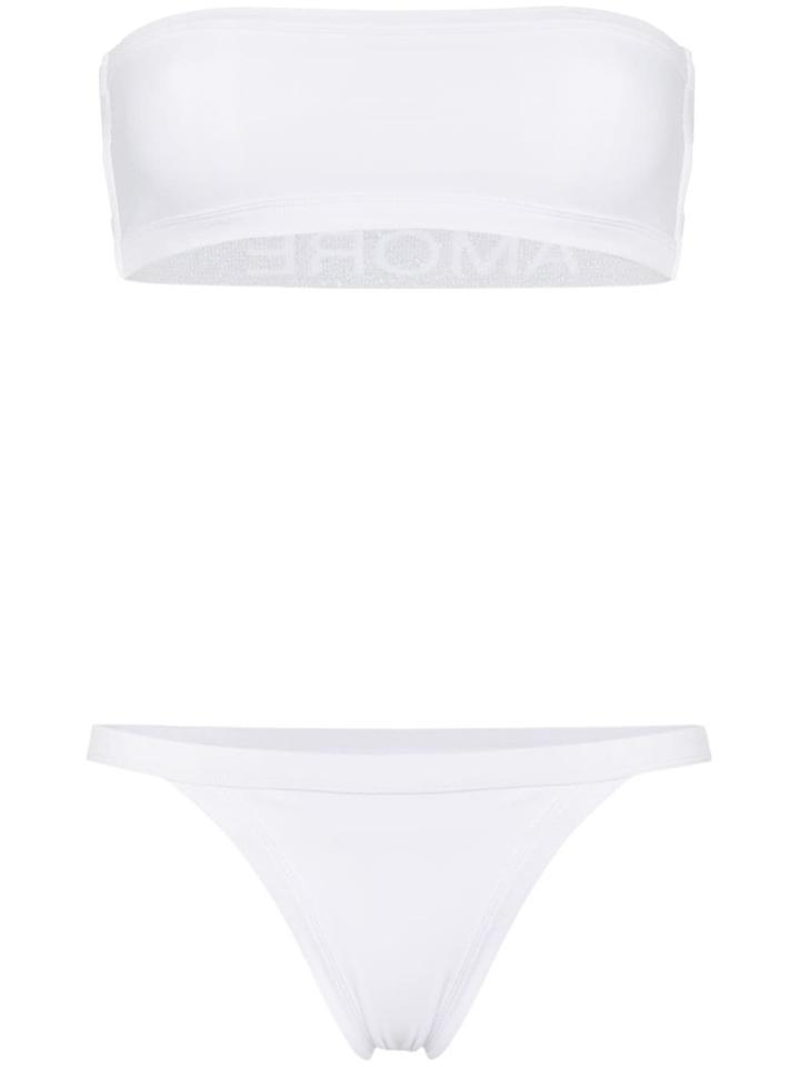 Ambra Maddalena Amore Bandeau High Waist Bikini - White