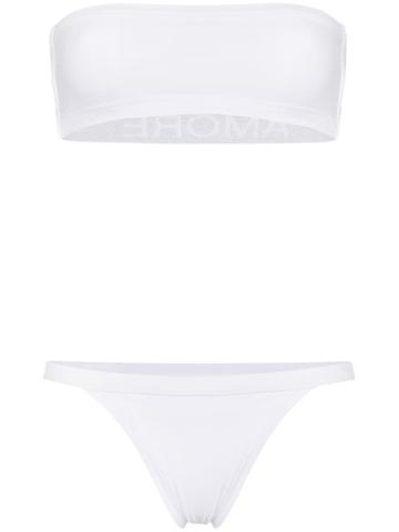 Ambra Maddalena Amore Bandeau High Waist Bikini - White