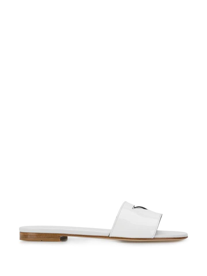 Prada Logo Cut-out Sandals - White