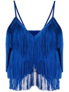 Norma Kamali Fringed Vest Top - Blue