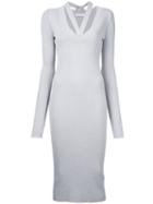 Dion Lee - Placket Tie Dress - Women - Nylon/rayon - 8, Grey, Nylon/rayon