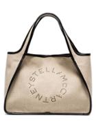 Stella Mccartney Beige Logo Linen Tote Bag - Neutrals