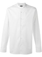 Z Zegna Band Collar Shirt, Men's, Size: 43, White, Cotton/spandex/elastane