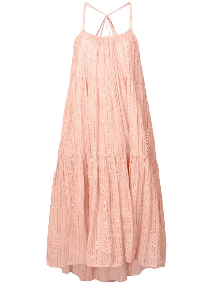 Ulla Johnson Samara Stripe Flared Dress - Pink & Purple