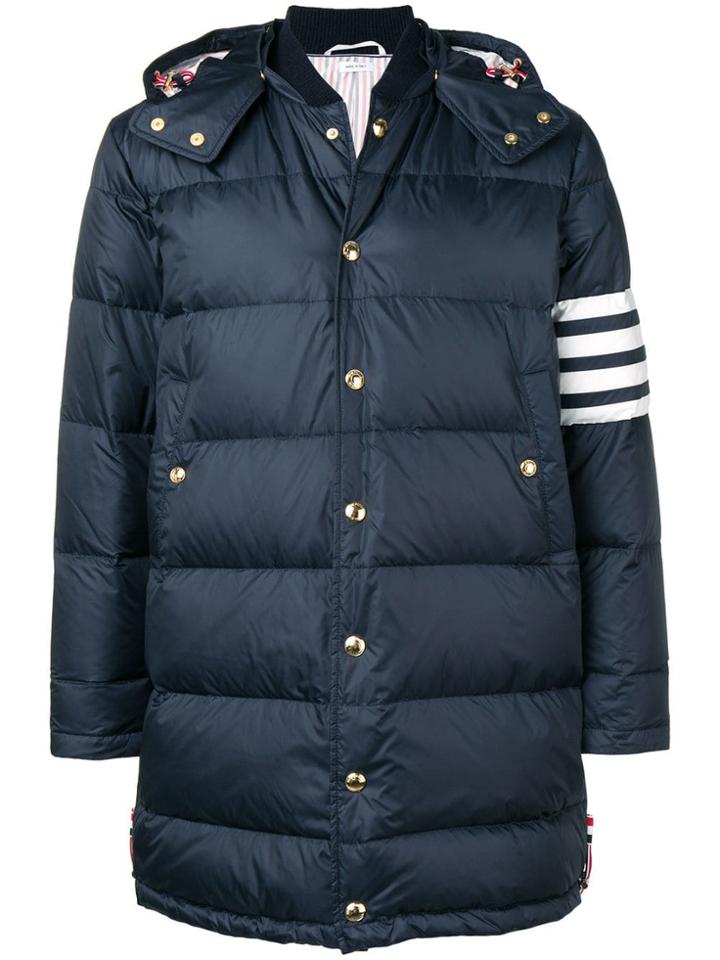 Thom Browne 4-bar Matte Nylon Coat - Blue