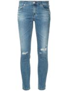 Ag Jeans Distressed Leg Five-pocket Cropped Skinny Jeans - Blue
